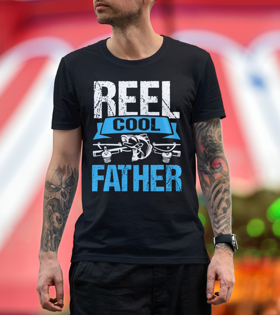 Reel Cool Father Fishing Rods and Fish Father's Day From Daughter T-Shirt