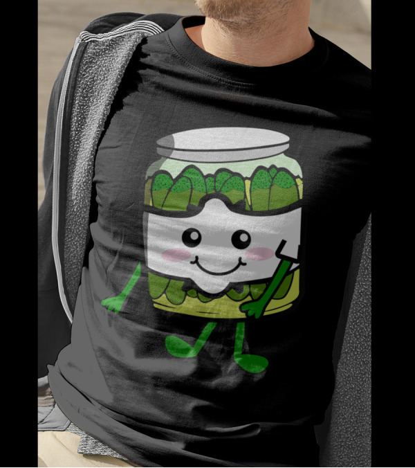Cute Dancing Pickle In A Jar Flossing Move T-Shirt
