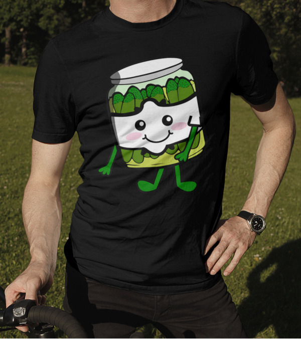 Cute Dancing Pickle In A Jar Flossing Move T-Shirt