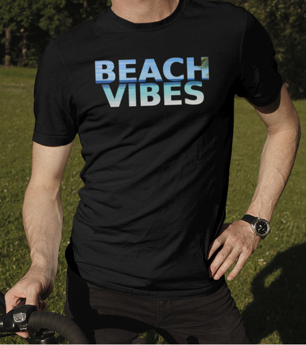 Beach Vibes Summer Sea Palm Tree Positive Vibes T-Shirt