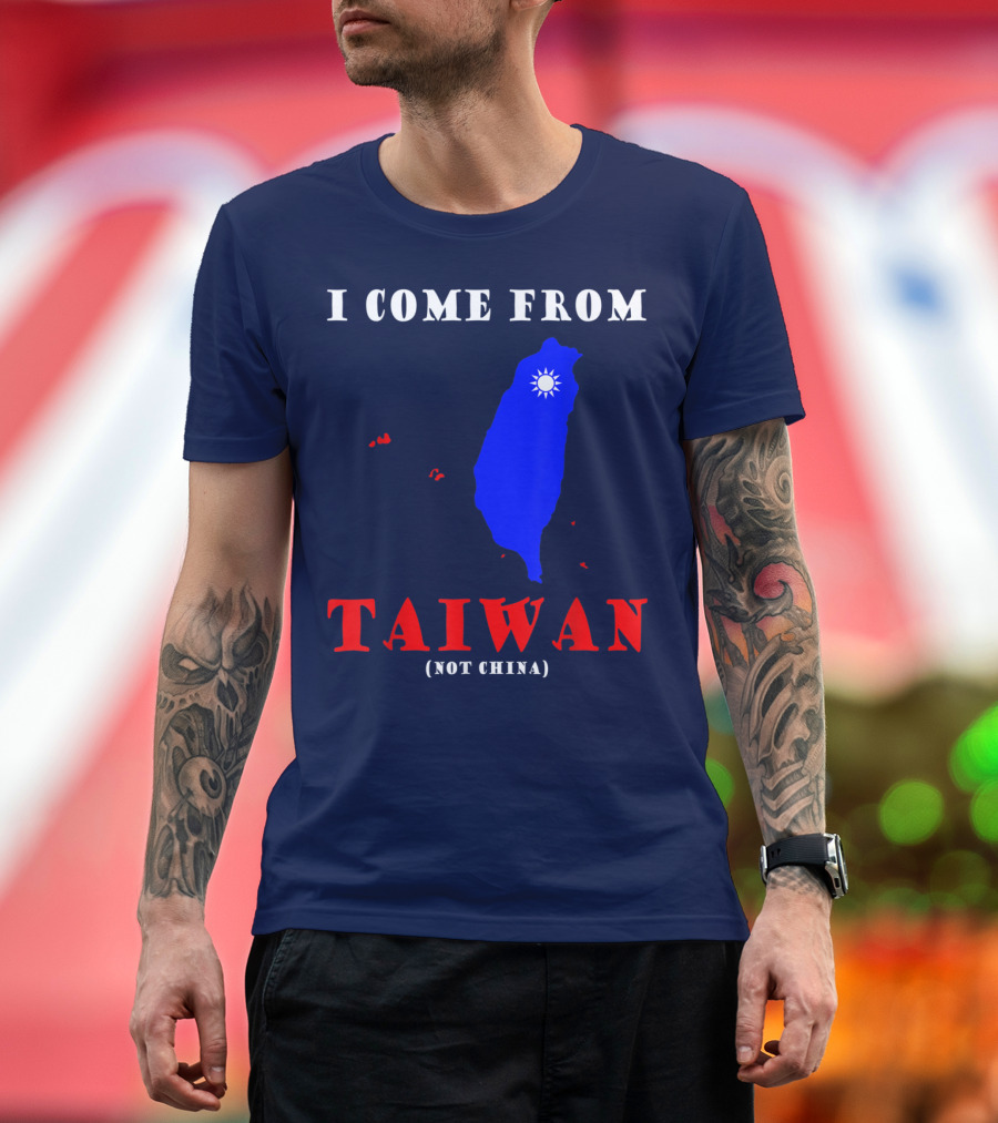 I Come From Taiwan Not China Map Emblem T-Shirt