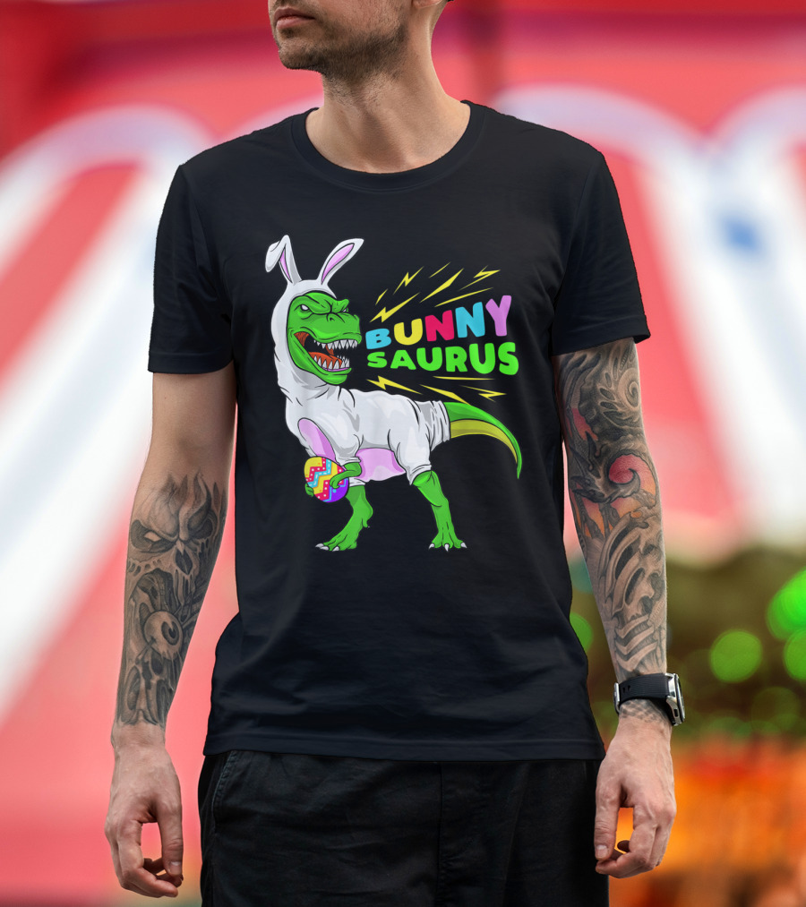 Bunny Saurus Dinosaur with Easter Egg Hunt Rex Costume T-Shirt