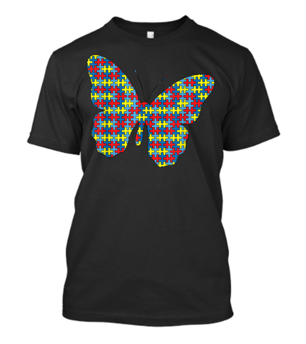 Butterfly Autism Awareness Puzzle T-Shirt