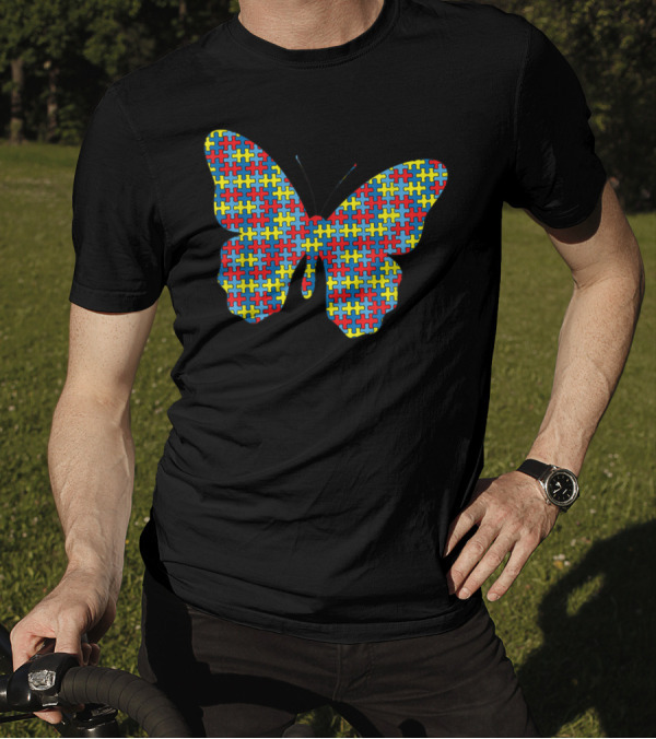 Butterfly Autism Awareness Puzzle T-Shirt