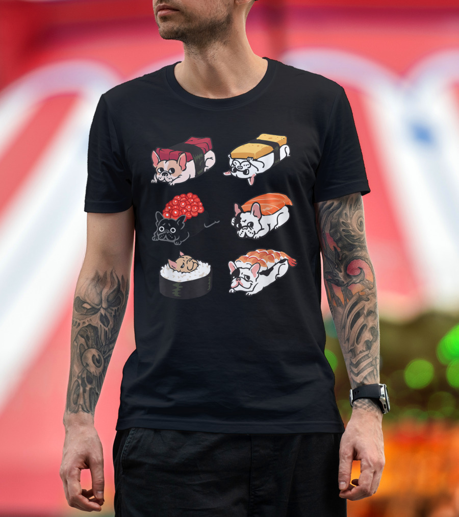 Sushi Frenchie Bulldog Roll Variations T-Shirt