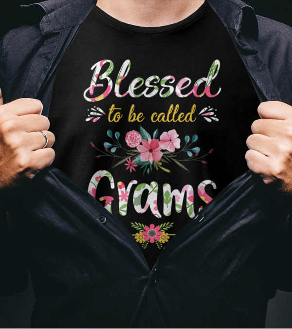 Blessed To Be Called Grams Floral Gifts T-Shirt