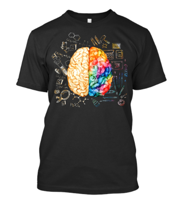 Colorful Brain Science Chemistry Art Creative Cool T-Shirt
