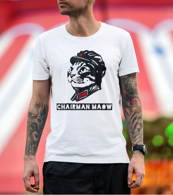 Premium T-Shirt: Chairman Maow Communist Cat with Red Star Hat T-Shirt Chairman Maow Communist Cat with Red Star Hat T-Shirt
