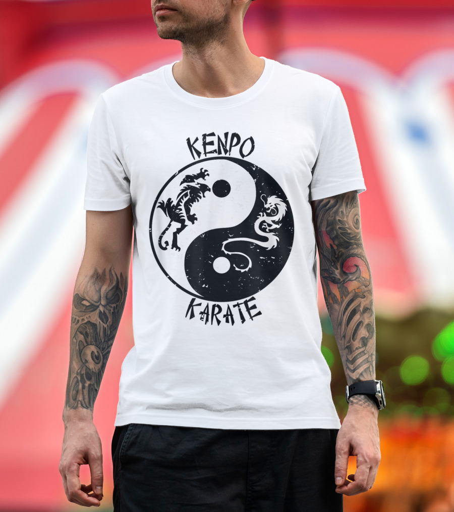 Kenpo Karate Yin Yang Tiger and Dragon Martial Arts T-Shirt