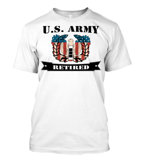 US Army Retired Eagle Emblem Stars Stripes CW3 T-Shirt