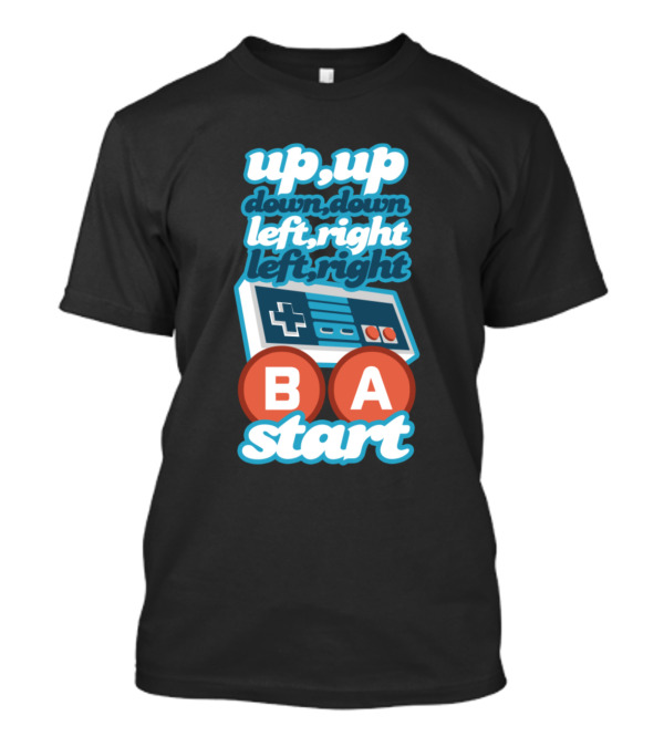 Up Up Down Down Left Right Left Right B A Start Code Controller T-Shirt