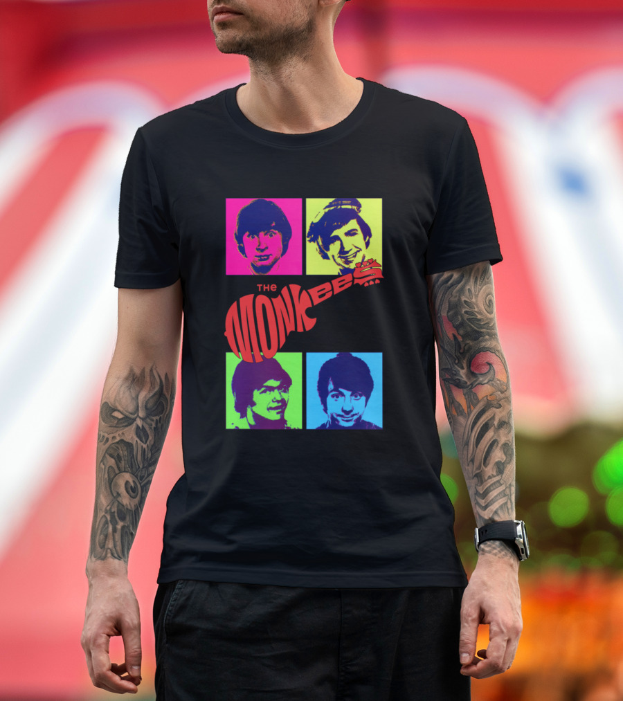 The Monkees Pop Art Quad Color Portraits T-Shirt