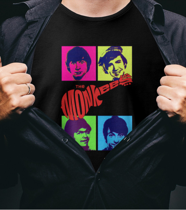 The Monkees Pop Art Quad Color Portraits T-Shirt