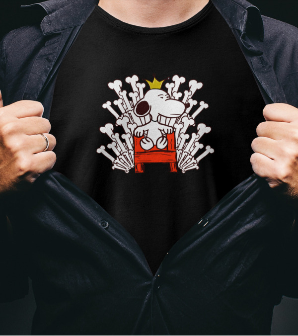 Game Of Bones Peanuts Snoopy Iron Throne T-Shirt