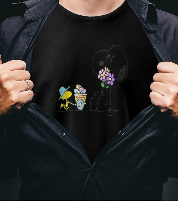Spring Happiness Easter Day With Snoopy And Peanuts Flowers T-Shirt