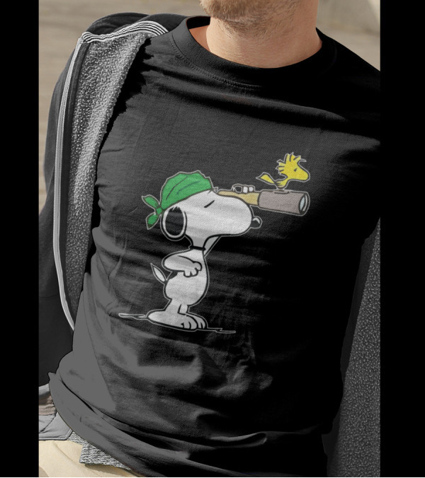Snoopy And Woodstock Pirate Adventure With Telescope T-Shirt