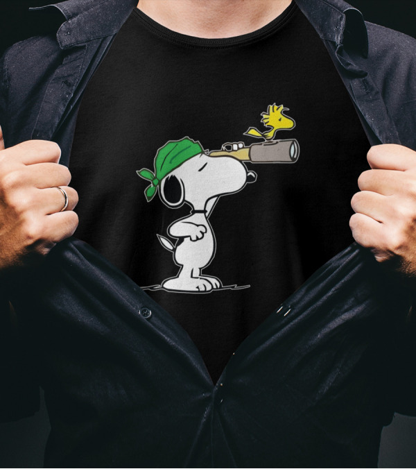 Snoopy And Woodstock Pirate Adventure With Telescope T-Shirt