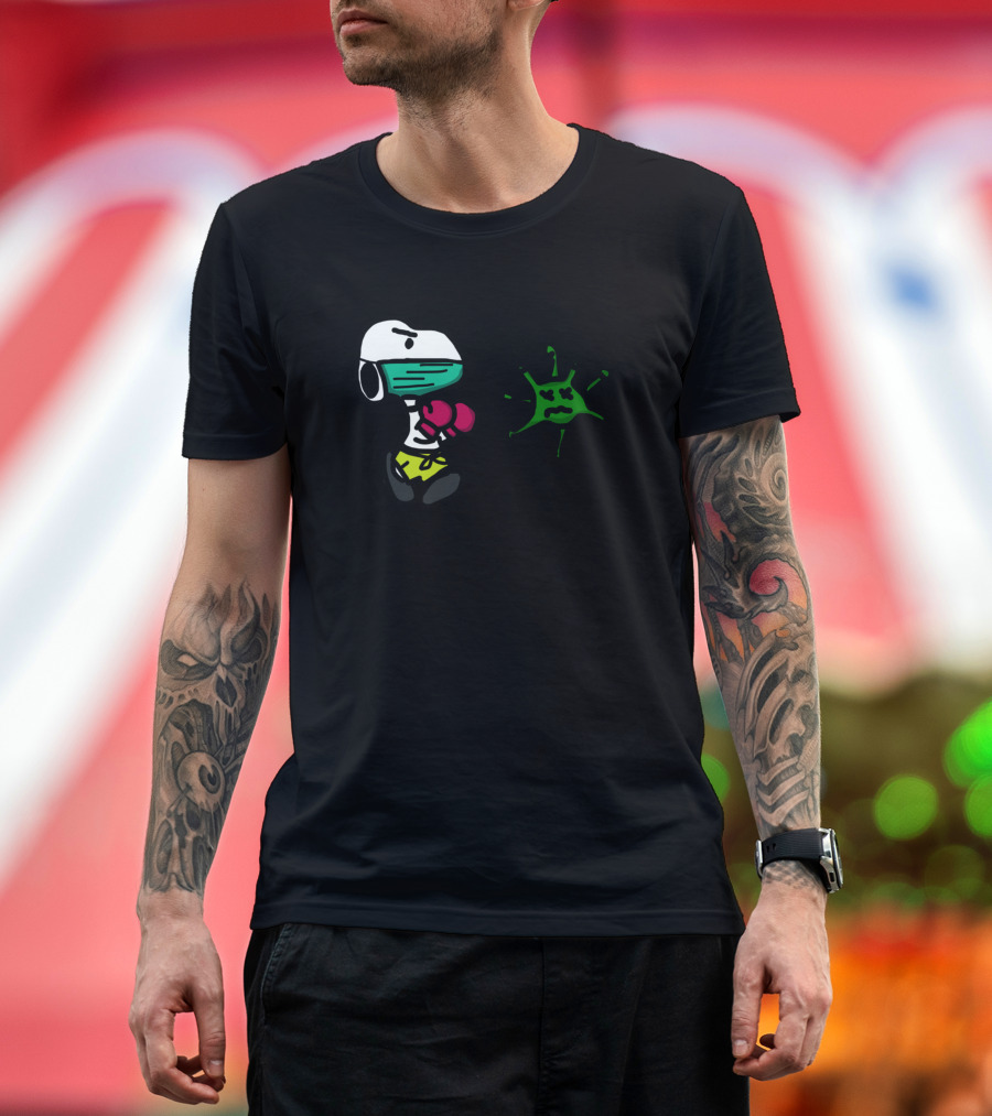 Snoopy Mask Boxing Gloves Vs Virus Fight T-Shirt