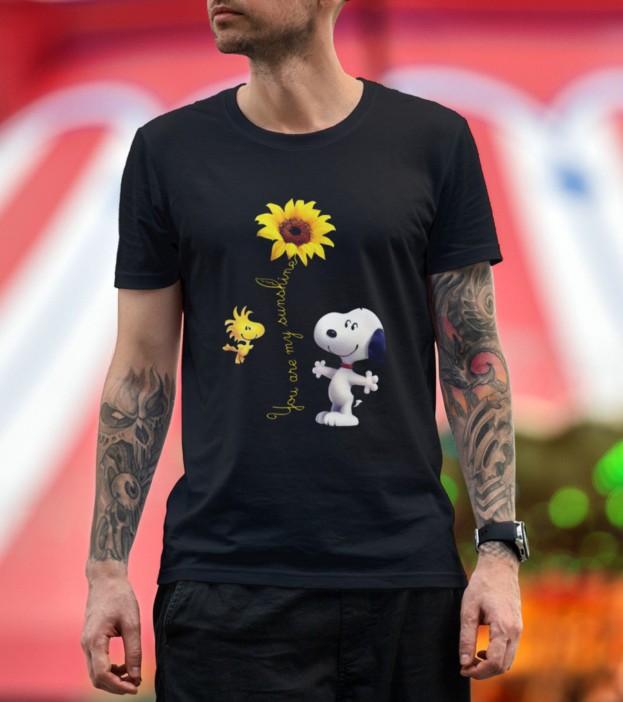 Snoopy and Woodstock Sunflower You Are My Sunshine T-Shirt