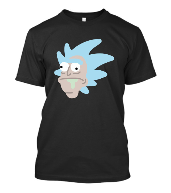 Derpy Rick Face Rick And Morty Iconic Blue Hair Silly Expression T-Shirt