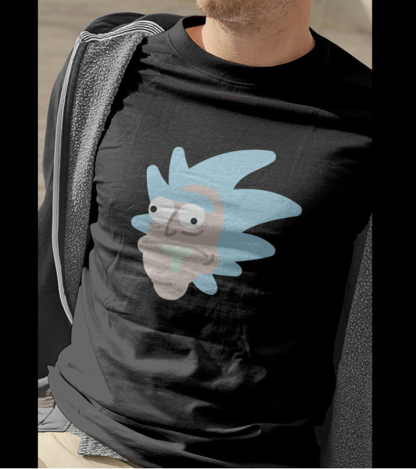 Derpy Rick Face Rick And Morty Iconic Blue Hair Silly Expression T-Shirt