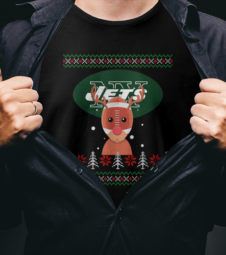 Funny Chrismart Jets Reindeer Christmas T-Shirt