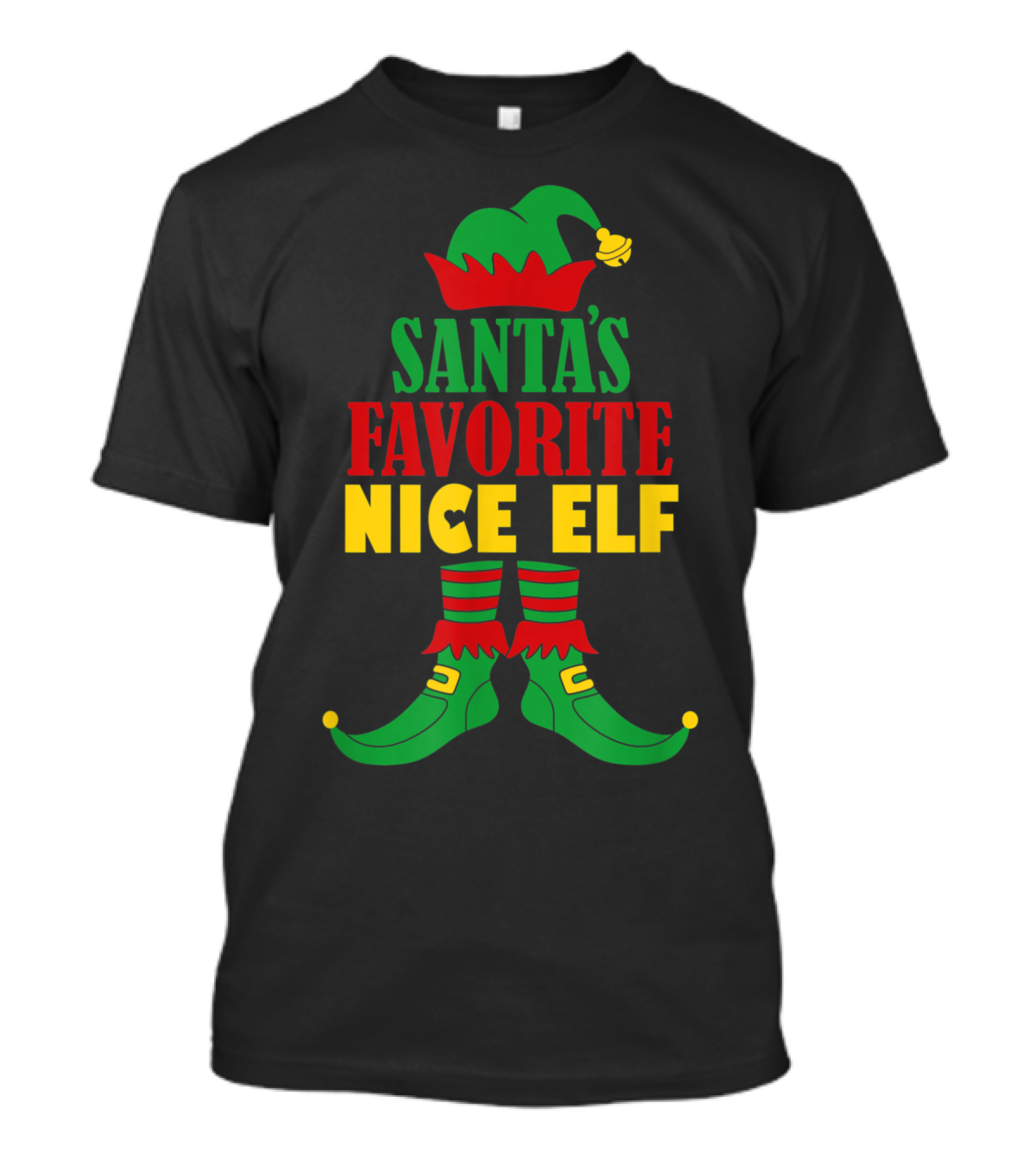 Santa's Favorite Nice Elf Christmas Matching T-Shirt