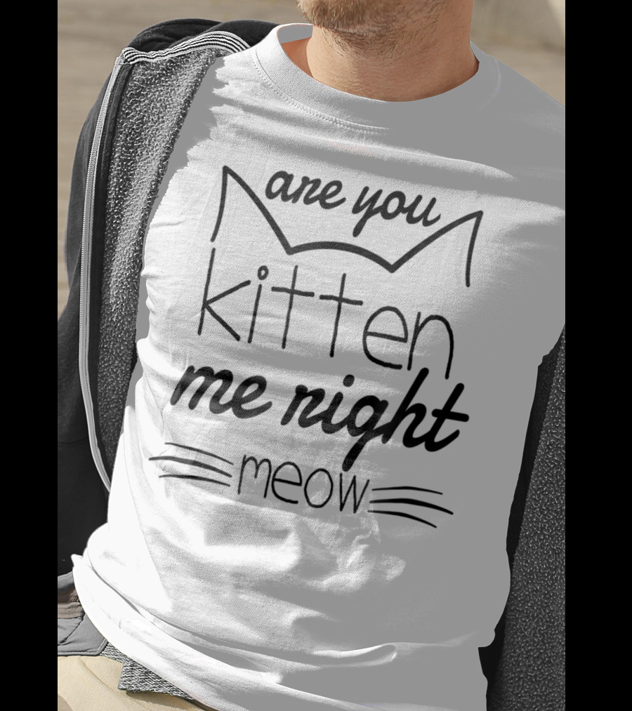 Are You Kitten Me Right Meow Cat Whiskers And Ears T-Shirt