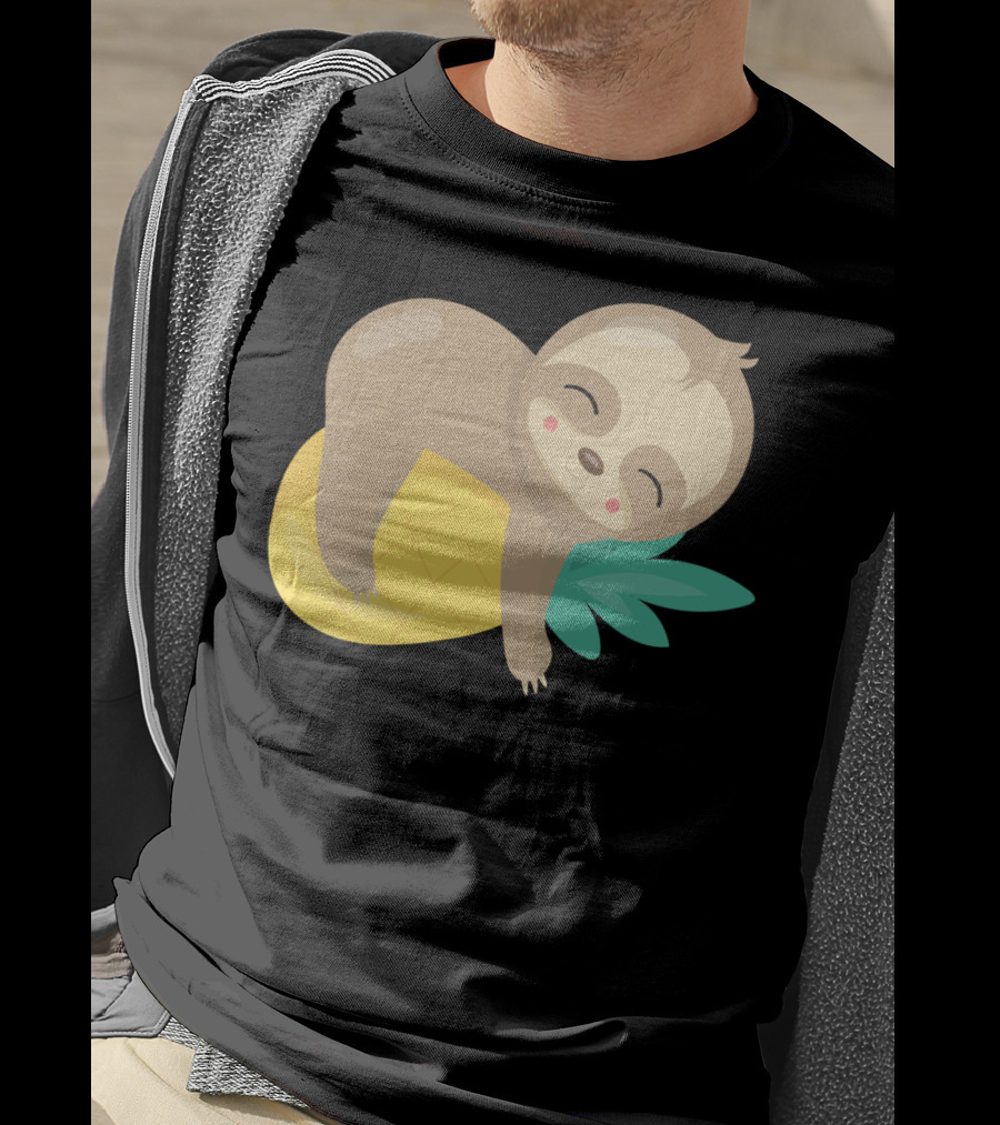 Baby Sloth Sleeping On Pineapple T-Shirt