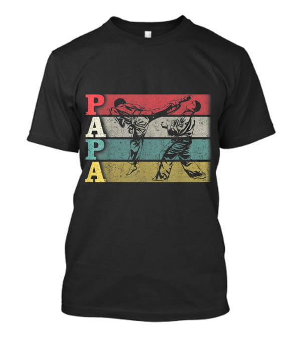 Papa Vintage Karate Dadfathers Day Funny T-Shirt