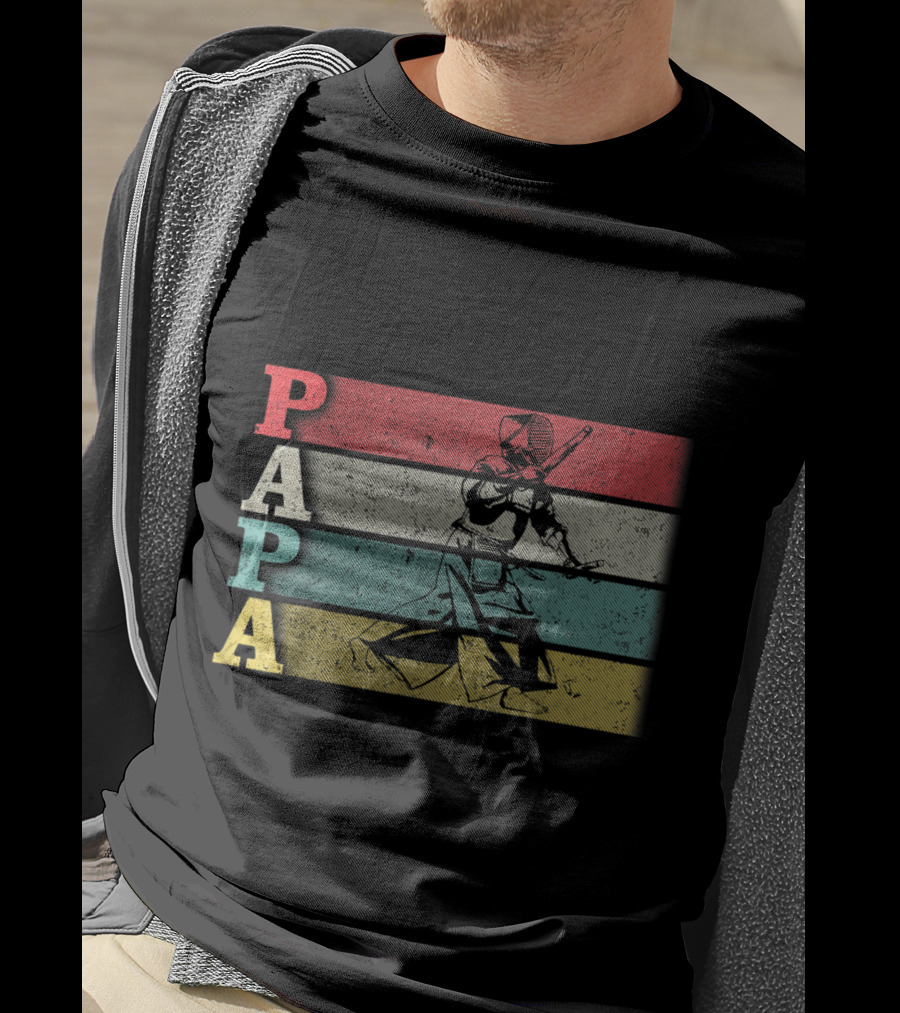 Papa Vintage Kendo Retro Dad Fathers Day T-Shirt
