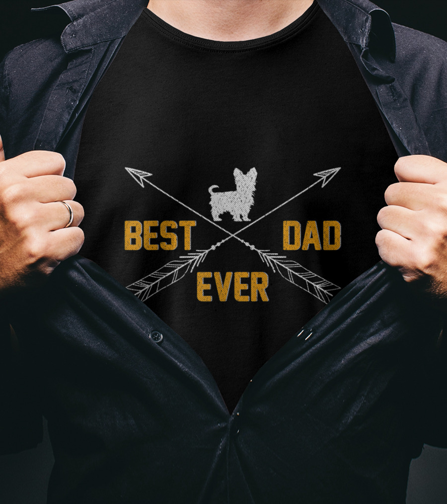 Best Yorkshire Terrier Dog Dad Ever Vintage Arrows T-Shirt