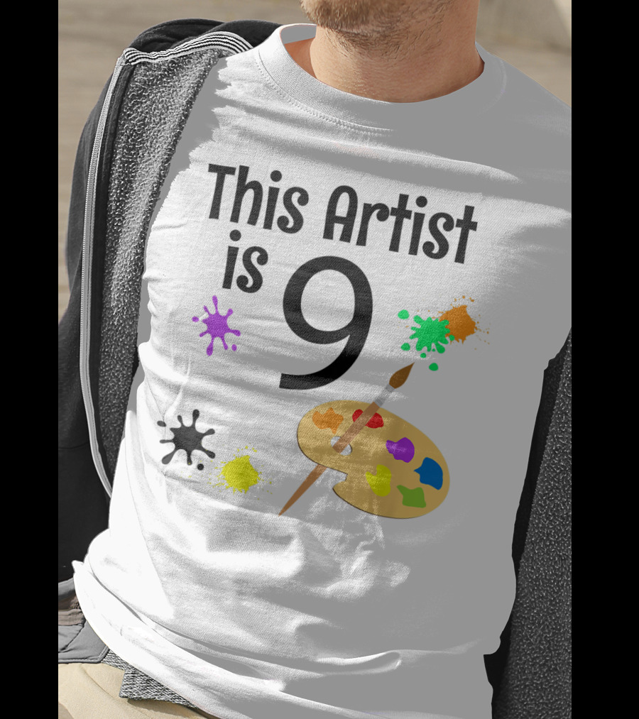 This Artist Is 9 Year Old Painting Birthday Party T-Shirt