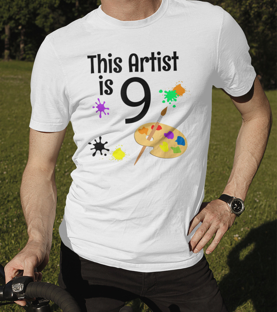 This Artist Is 9 Year Old Painting Birthday Party T-Shirt