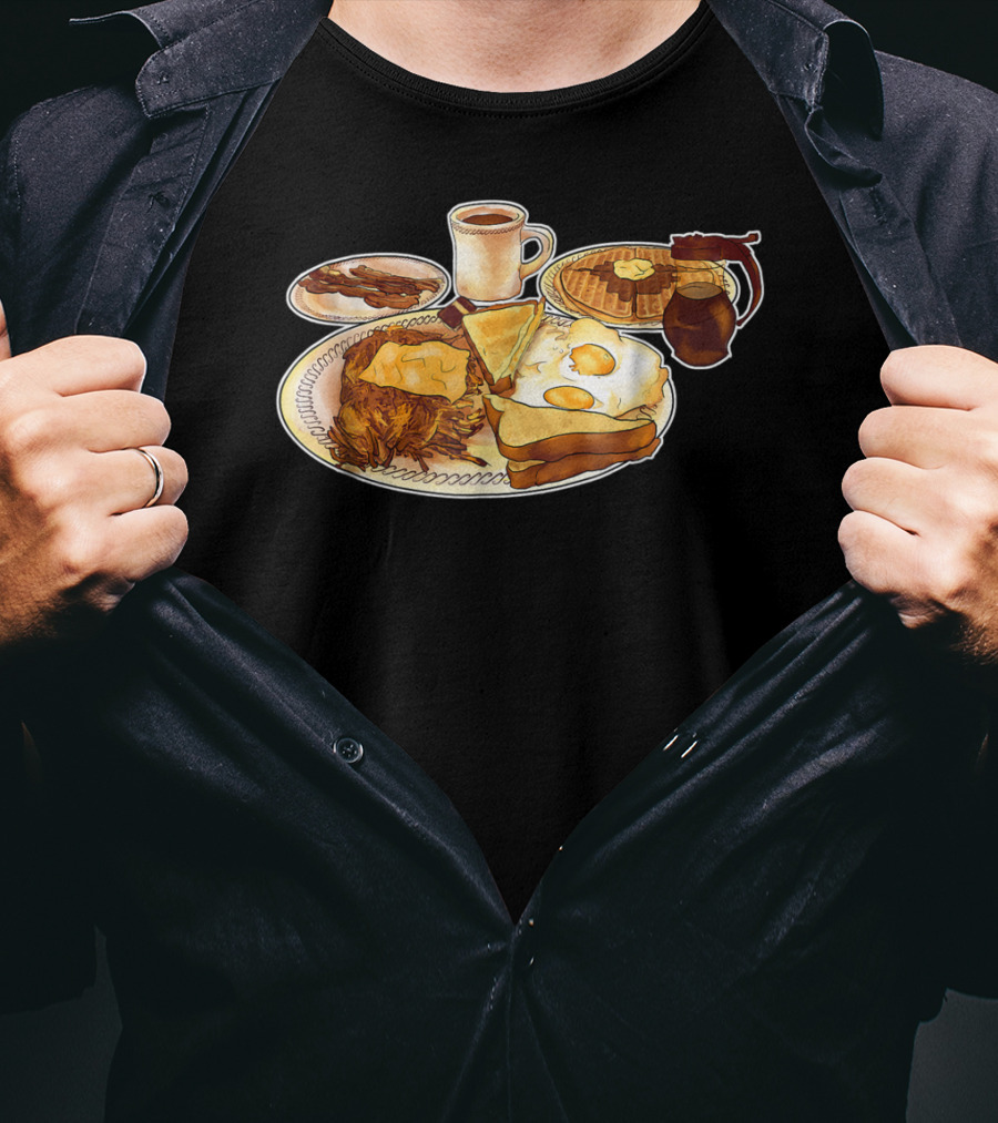 All Star Special Breakfast Plate With Coffee And Pancakes T-Shirt