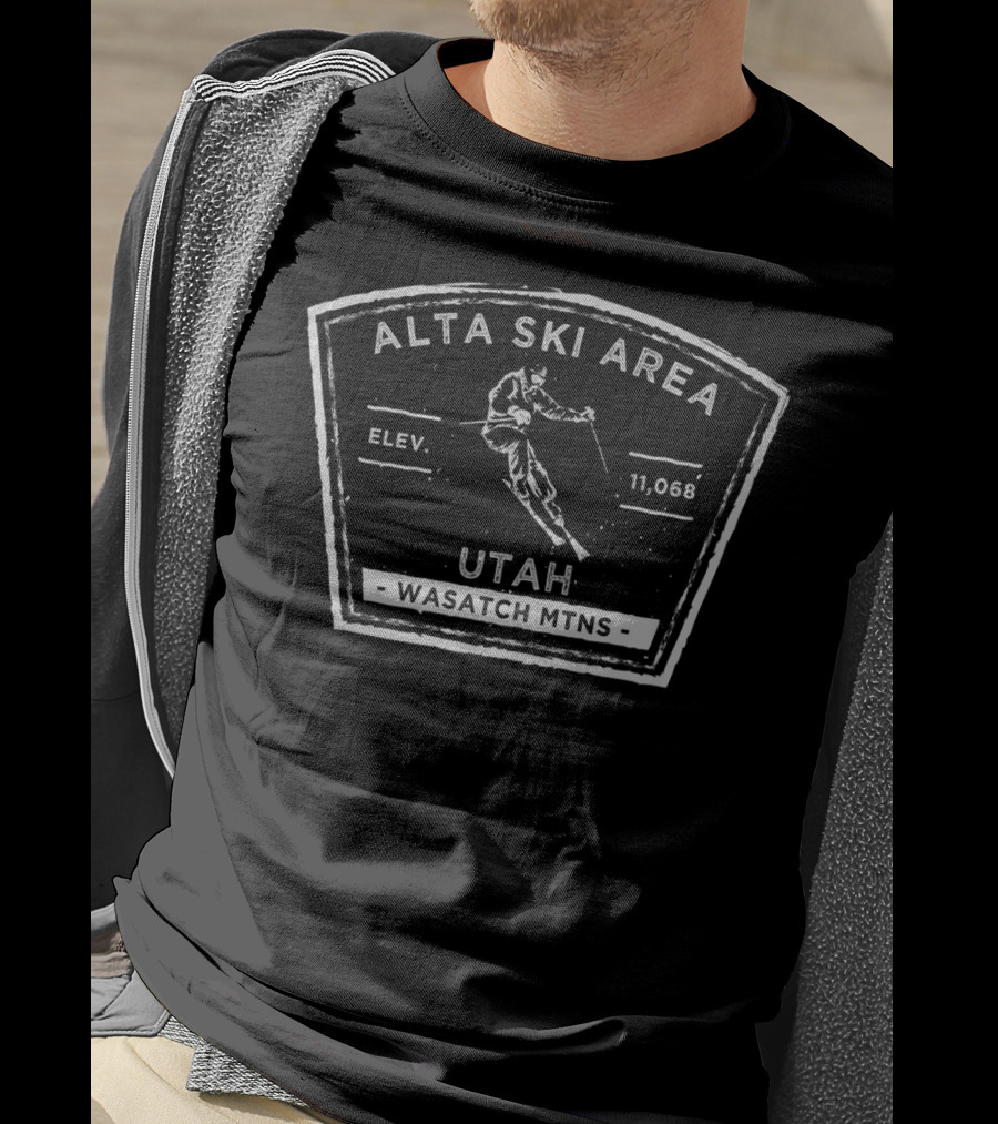 Alta Ski Area Utah Wasatch Mtns Elev. 11,068 T-Shirt