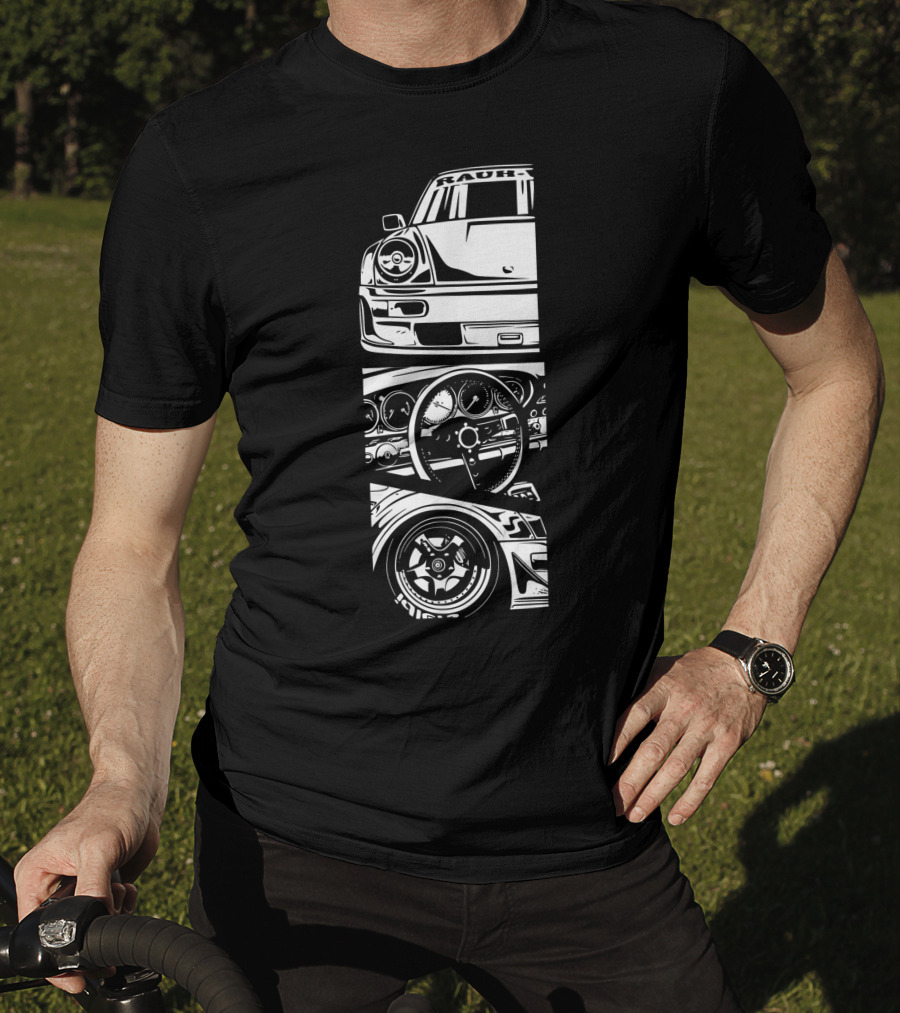 Rauh Welt Begriff German Classic Car Oldtimer Dashboard Wheel T-Shirt