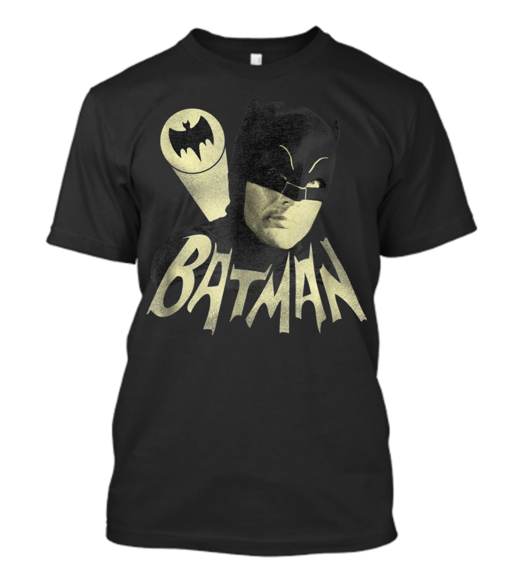 Batman Classic TV Series Bat Signal Logo And Iconic Hero Image T-Shirt