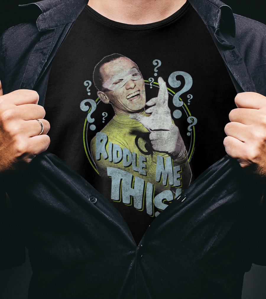 Batman Classic TV Series Riddle Me This Joker Question Marks T-Shirt