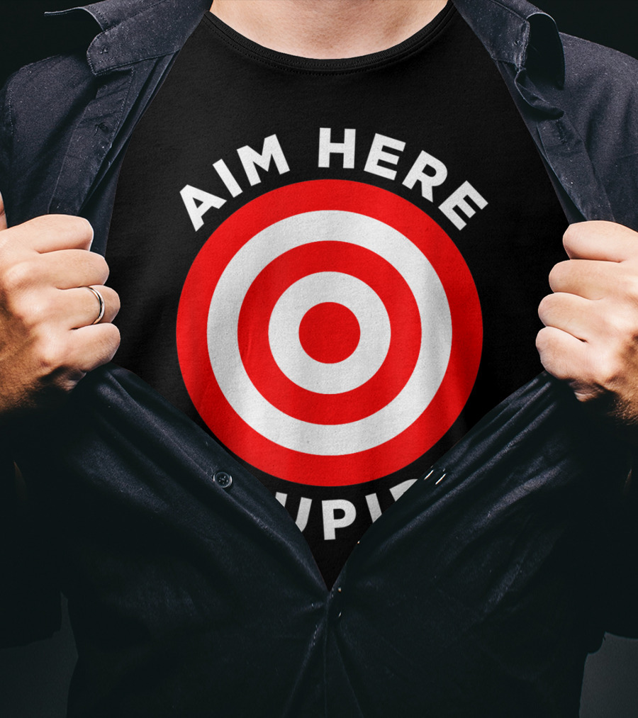 Aim Here Cupid Target Bullseye Bow Arrow Shoot T-Shirt