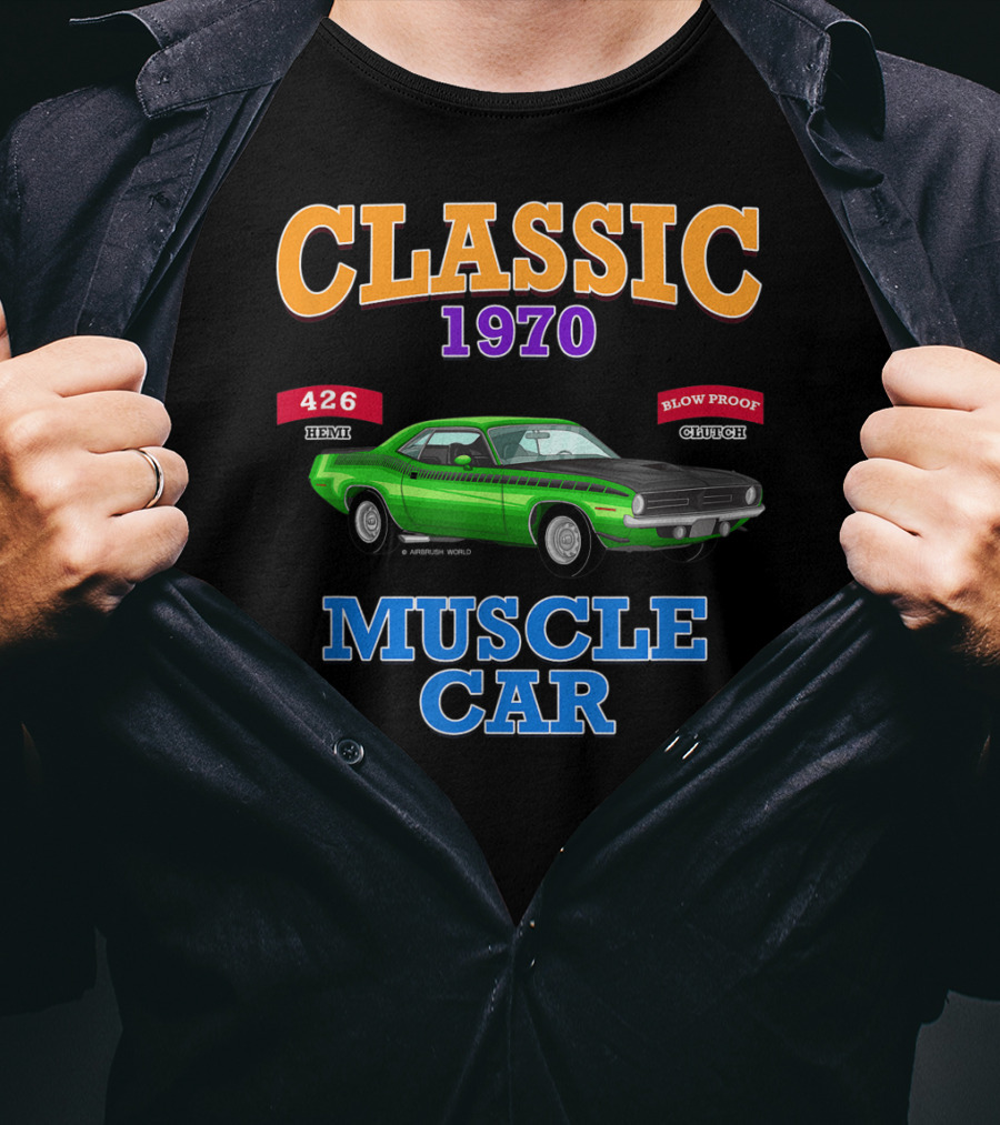 Classic 1970 Muscle Car 426 Hemi Blow Proof Clutch T-Shirt
