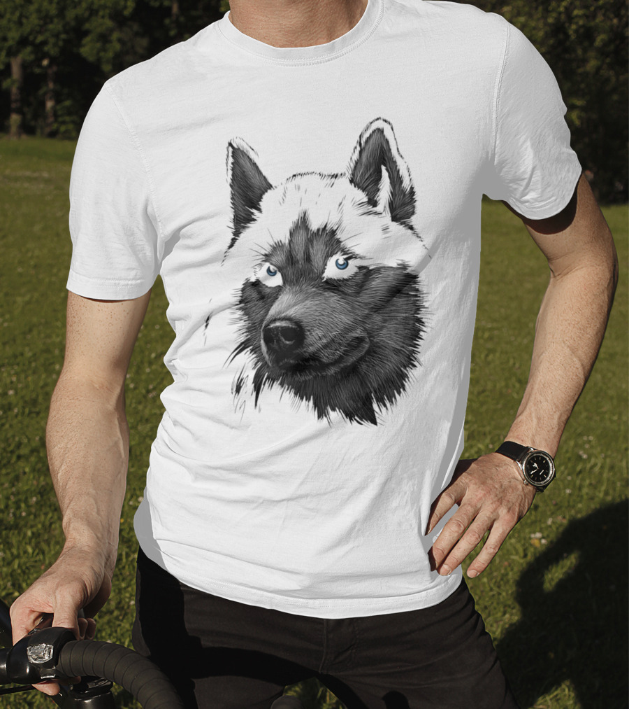 Classic Siberian Husky Lover Blue-Eyed Canine T-Shirt
