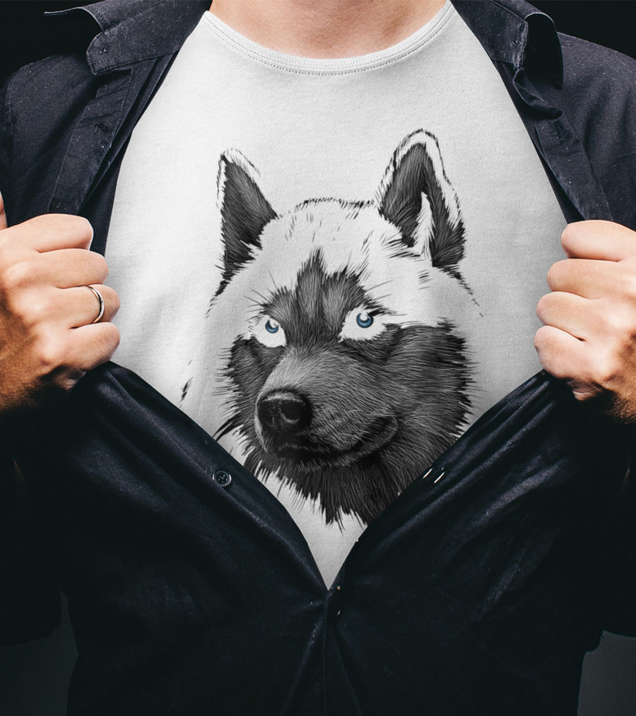 Classic Siberian Husky Lover Blue-Eyed Canine T-Shirt
