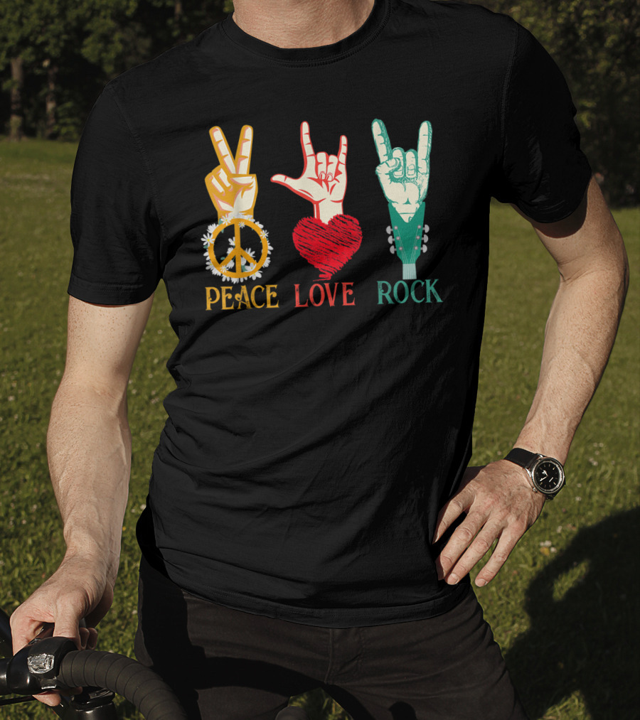 Peace Love Rock Vintage Concert Band Classic T-Shirt