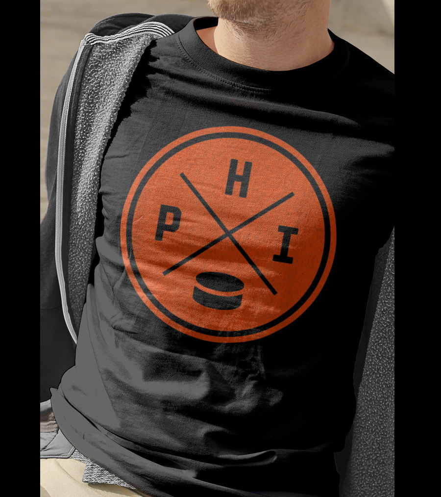 PHI Classic Philadelphia Hockey Puck Emblem T-Shirt