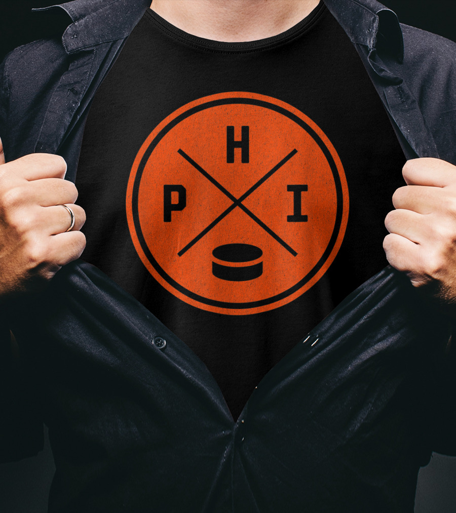PHI Classic Philadelphia Hockey Puck Emblem T-Shirt