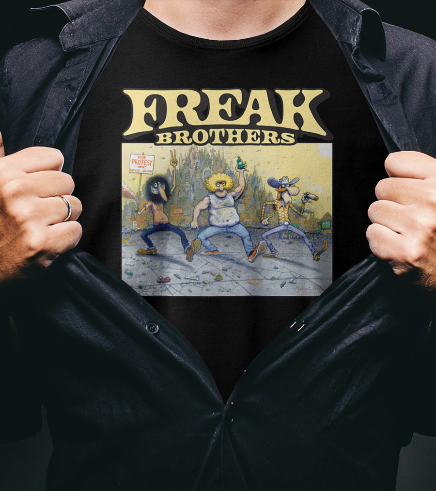 Freak Brothers Lucky Protest Day In The City T-Shirt