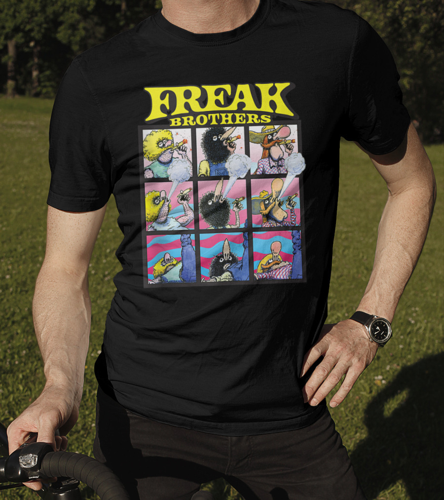 Freak Brothers Puff Puff Pass Out Comic Panels Characters T-Shirt