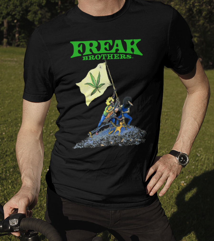 Freak Brothers Cannabis Flag Iconic Comic T-Shirt