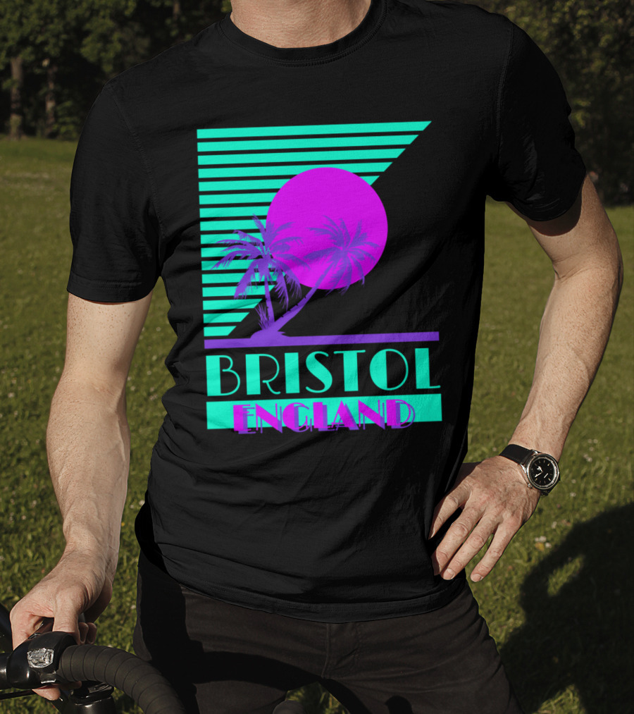 Bristol England Retro 80s Palm Tree T-Shirt